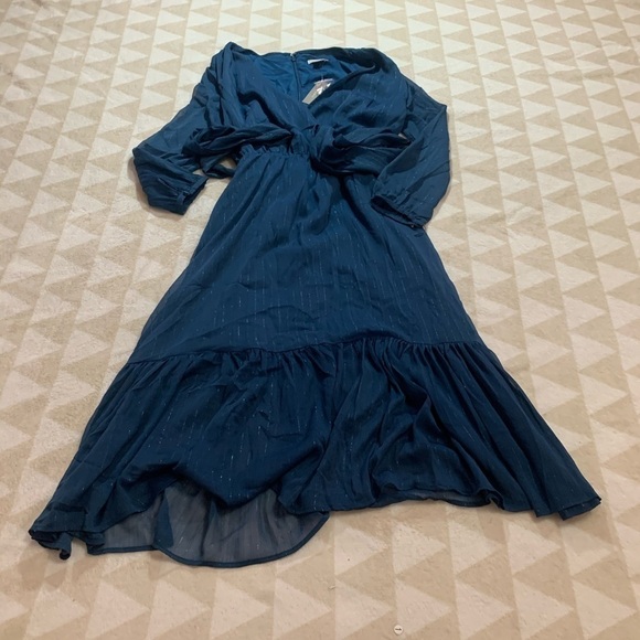 J crew l0112 point sir faux wrap dress lurex - Picture 2 of 7